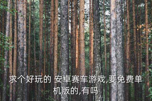 求個好玩的 安卓賽車游戲,要免費單機版的,有嗎