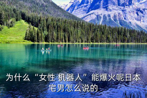 為什么“女性 機器人”能爆火呢日本宅男怎么說的