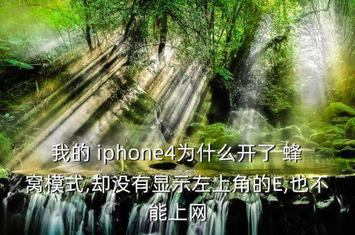 iphone4停機之后充上話費打開蜂窩移動數據不顯示e