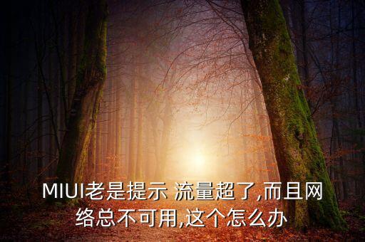 MIUI老是提示 流量超了,而且網(wǎng)絡(luò)總不可用,這個(gè)怎么辦