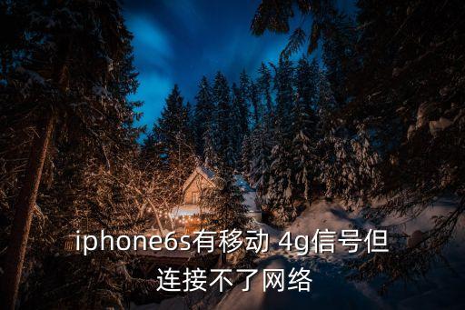 iphone6s有移動 4g信號但 連接不了網(wǎng)絡(luò)