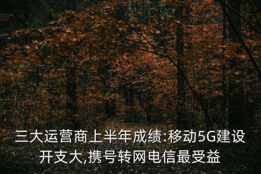 三大運營商上半年成績:移動5G建設(shè)開支大,攜號轉(zhuǎn)網(wǎng)電信最受益