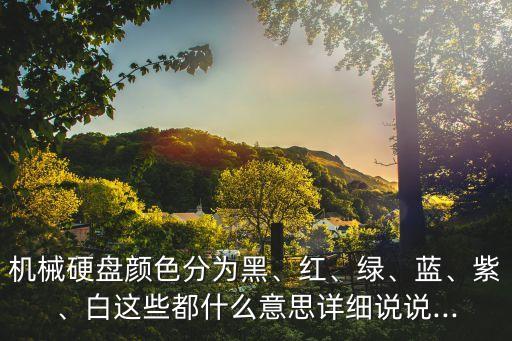 機(jī)械硬盤顏色分為黑、紅、綠、藍(lán)、紫、白這些都什么意思詳細(xì)說(shuō)說(shuō)...