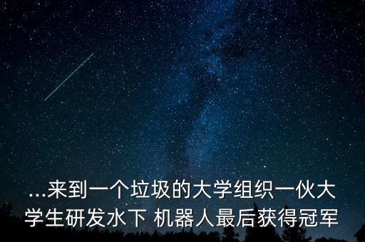 ...來到一個垃圾的大學(xué)組織一伙大學(xué)生研發(fā)水下 機(jī)器人最后獲得冠軍