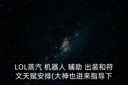 LOL蒸汽 機(jī)器人 輔助 出裝和符文天賦安排(大神也進(jìn)來指導(dǎo)下