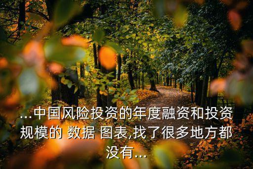 ...中國風(fēng)險(xiǎn)投資的年度融資和投資規(guī)模的 數(shù)據(jù) 圖表,找了很多地方都沒有...