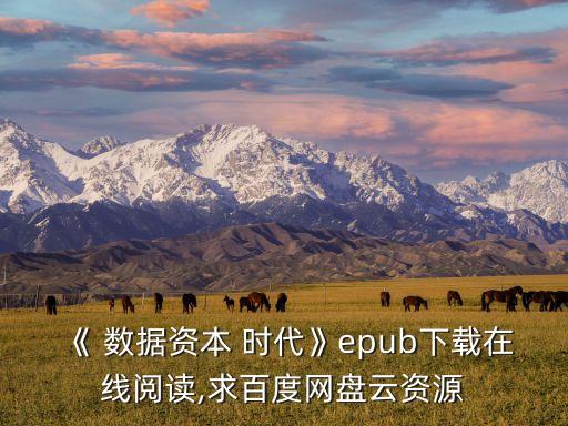《 數(shù)據(jù)資本 時(shí)代》epub下載在線閱讀,求百度網(wǎng)盤云資源