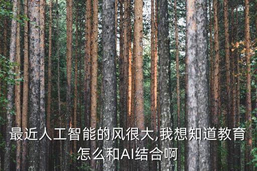 最近人工智能的風很大,我想知道教育怎么和AI結(jié)合啊