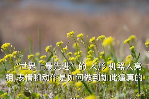 “世界上最先進”的 人形 機器人亮相,表情和動作是如何做到如此逼真的...