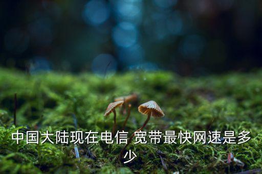 中國大陸現(xiàn)在電信 寬帶最快網(wǎng)速是多少