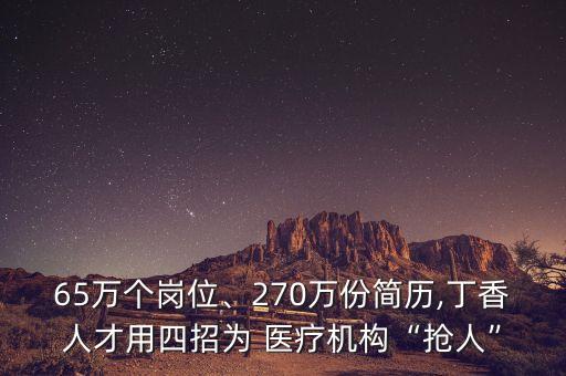 65萬個(gè)崗位、270萬份簡歷,丁香人才用四招為 醫(yī)療機(jī)構(gòu)“搶人”