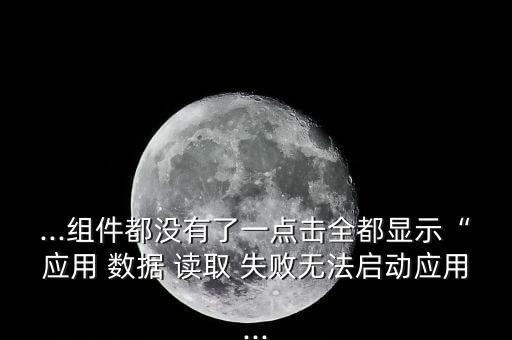 ...組件都沒(méi)有了一點(diǎn)擊全都顯示“應(yīng)用 數(shù)據(jù) 讀取 失敗無(wú)法啟動(dòng)應(yīng)用...