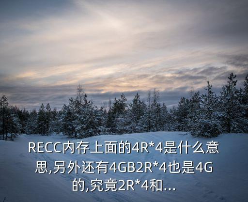 RECC內(nèi)存上面的4R*4是什么意思,另外還有4GB2R*4也是4G的,究竟2R*4和...