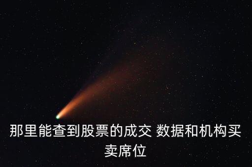 那里能查到股票的成交 數(shù)據(jù)和機構(gòu)買賣席位