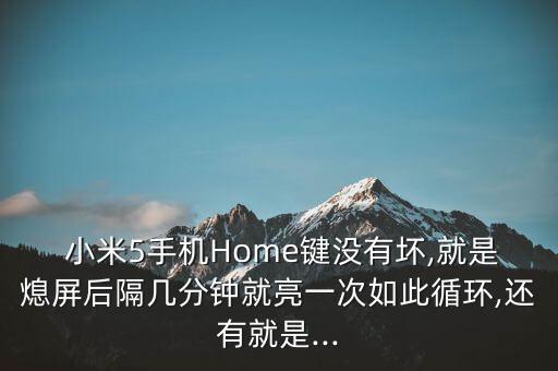  小米5手機Home鍵沒有壞,就是熄屏后隔幾分鐘就亮一次如此循環(huán),還有就是...