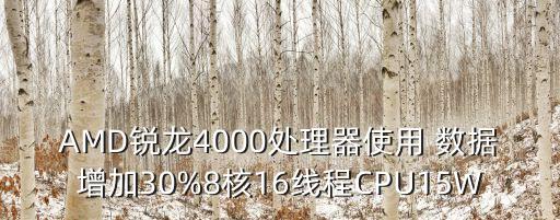 AMD銳龍4000處理器使用 數(shù)據(jù)增加30%8核16線程CPU15W