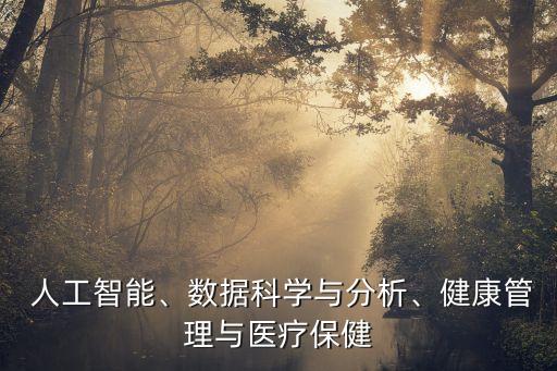  人工智能、數(shù)據(jù)科學(xué)與分析、健康管理與醫(yī)療保健