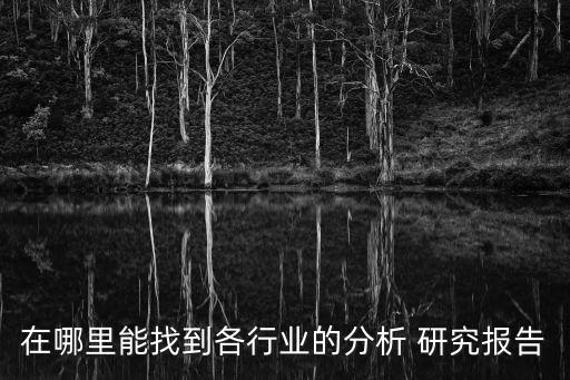 在哪里能找到各行業(yè)的分析 研究報(bào)告