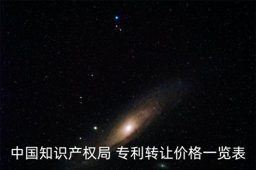 中國知識產(chǎn)權(quán)局 專利轉(zhuǎn)讓價(jià)格一覽表