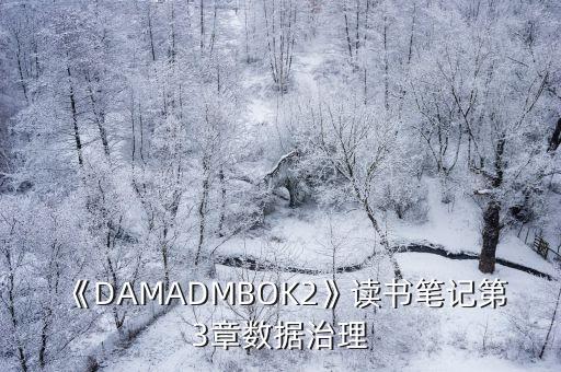 《DAMADMBOK2》讀書筆記第3章數(shù)據(jù)治理
