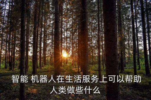  智能 機(jī)器人在生活服務(wù)上可以幫助人類(lèi)做些什么