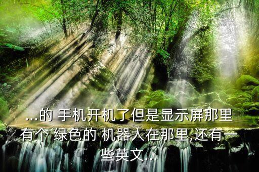 ...的 手機(jī)開(kāi)機(jī)了但是顯示屏那里有個(gè) 綠色的 機(jī)器人在那里,還有一些英文...