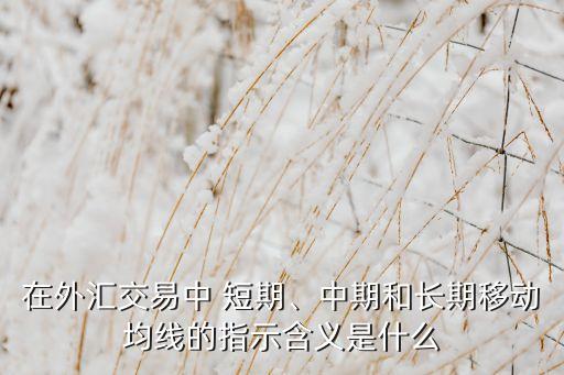 在外匯交易中 短期、中期和長期移動均線的指示含義是什么