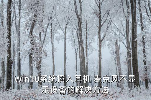Win10系統(tǒng)插入耳機(jī) 麥克風(fēng)不顯示設(shè)備的解決方法