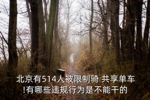  北京有514人被限制騎 共享單車!有哪些違規(guī)行為是不能干的