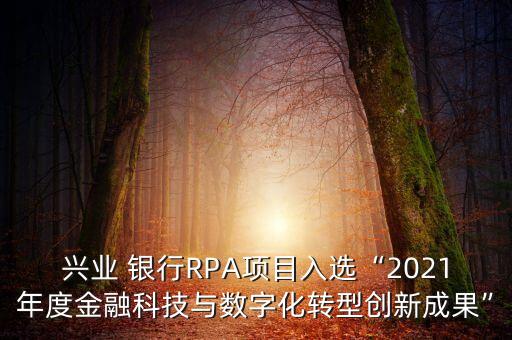 興業(yè) 銀行RPA項(xiàng)目入選“2021年度金融科技與數(shù)字化轉(zhuǎn)型創(chuàng)新成果”