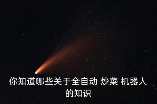 你知道哪些關(guān)于全自動(dòng) 炒菜 機(jī)器人的知識(shí)