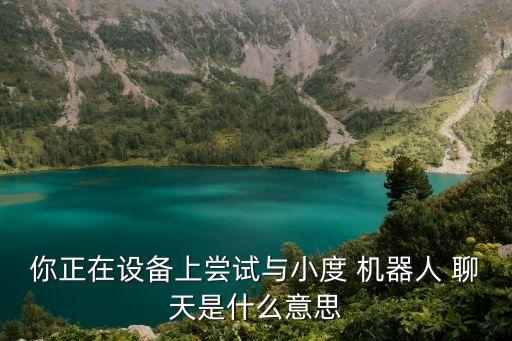 你正在設(shè)備上嘗試與小度 機器人 聊天是什么意思