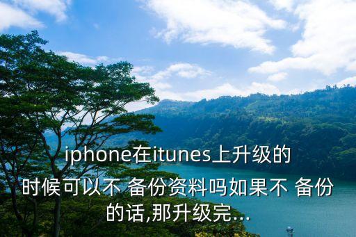 iphone在itunes上升級的時候可以不 備份資料嗎如果不 備份的話,那升級完...