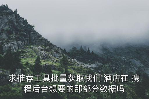 求推薦工具批量獲取我們 酒店在 攜程后臺想要的那部分?jǐn)?shù)據(jù)嗎