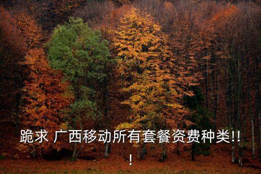 跪求 廣西移動(dòng)所有套餐資費(fèi)種類!!!