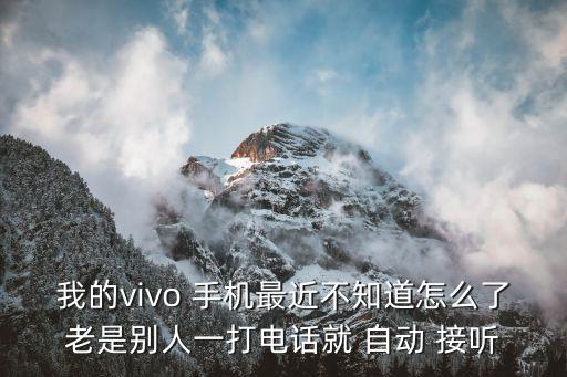 我的vivo 手機最近不知道怎么了老是別人一打電話就 自動 接聽