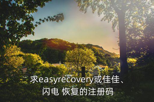 求easyrecovery或佳佳、 閃電 恢復的注冊碼