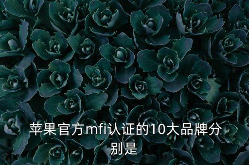  蘋果官方mfi認證的10大品牌分別是