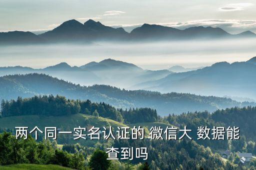 兩個(gè)同一實(shí)名認(rèn)證的 微信大 數(shù)據(jù)能查到嗎