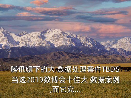 騰訊旗下的大 數(shù)據(jù)處理套件TBDS當(dāng)選2019數(shù)博會(huì)十佳大 數(shù)據(jù)案例,而它究...