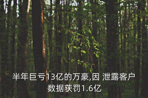 半年巨虧13億的萬豪,因 泄露客戶 數(shù)據(jù)獲罰1.6億