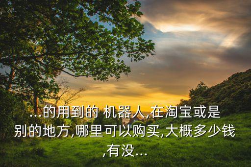 ...的用到的 機(jī)器人,在淘寶或是別的地方,哪里可以購買,大概多少錢,有沒...
