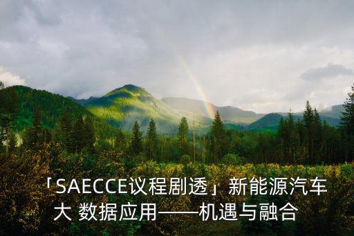 「SAECCE議程劇透」新能源汽車大 數(shù)據(jù)應(yīng)用——機(jī)遇與融合