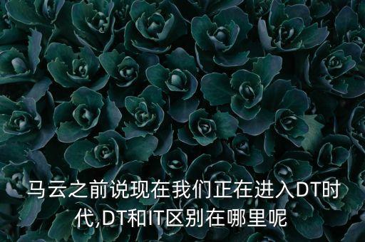  馬云之前說現(xiàn)在我們正在進入DT時代,DT和IT區(qū)別在哪里呢