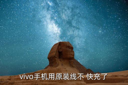 vivo手機(jī)用原裝線不 快充了