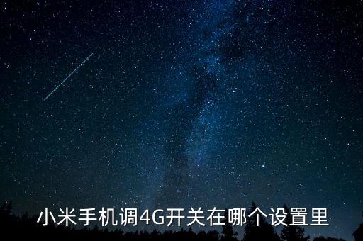  小米手機(jī)調(diào)4G開(kāi)關(guān)在哪個(gè)設(shè)置里