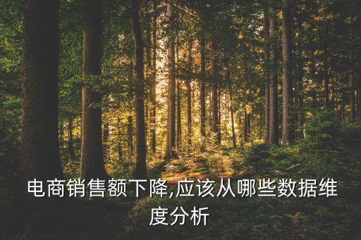  電商銷(xiāo)售額下降,應(yīng)該從哪些數(shù)據(jù)維度分析