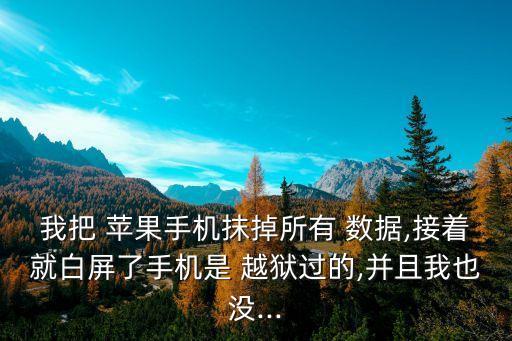 我把 蘋果手機(jī)抹掉所有 數(shù)據(jù),接著就白屏了手機(jī)是 越獄過的,并且我也沒...