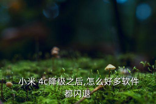  小米 4c降級(jí)之后,怎么好多軟件都閃退