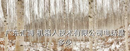 廣東匯博 機器人技術(shù)有限公司電話是多少
